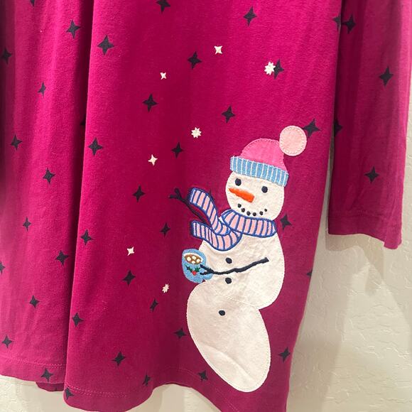 Hanna Andersson Mulberry Christmas Snowman Appliqué Art Dress - Picture 4 of 9